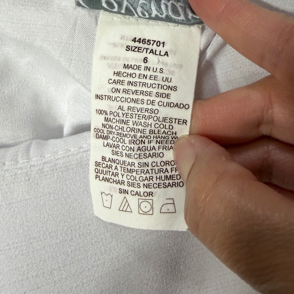 Covenant Apparel Womens White Embroidered Modest Maxi Dress Long Sleeve Size 6 View 6
